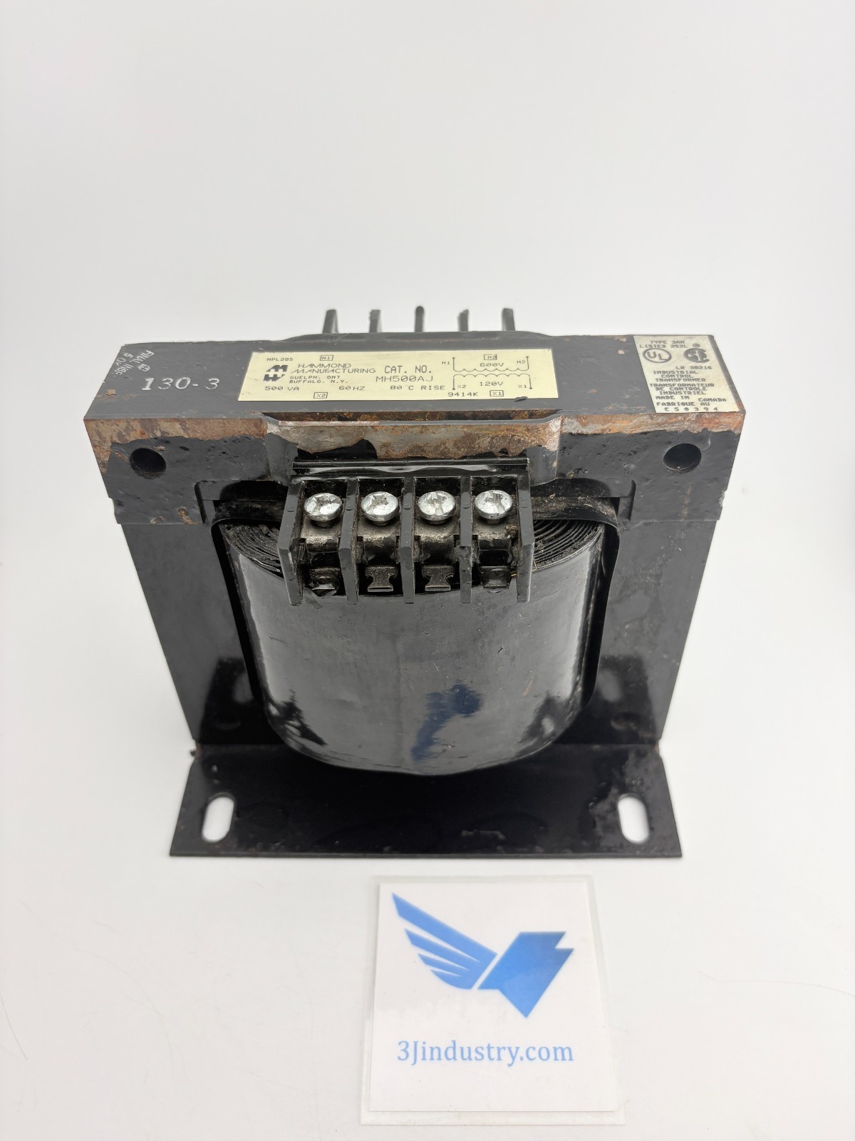 Hammond Manufacturing MH500AJ Industrial Control Transformer 500VA 600V-120V