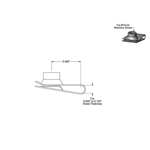 #10-24 Stainless Steel U -Clip-On NutU-Fasteners Pack of 30