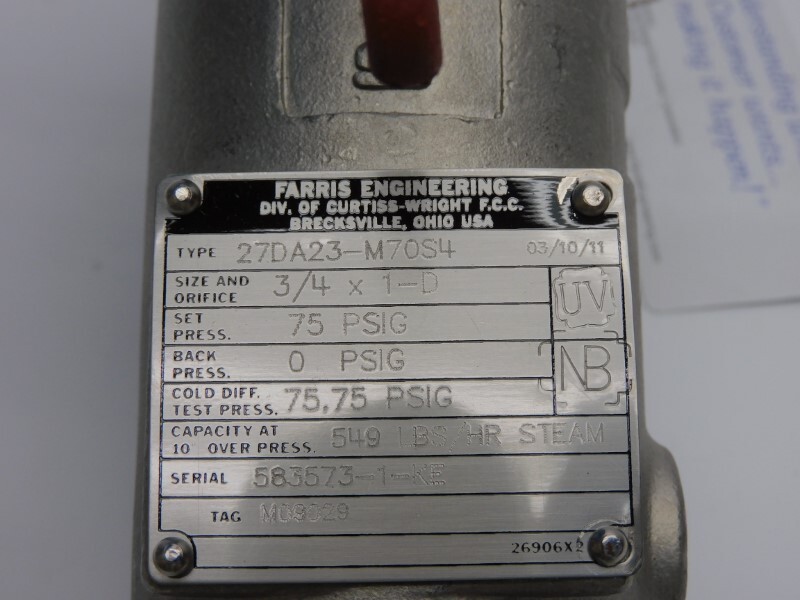 FARRIS ENGINEERING 27DA23-M70S4 75PSI 3/4″X1″ NSNP