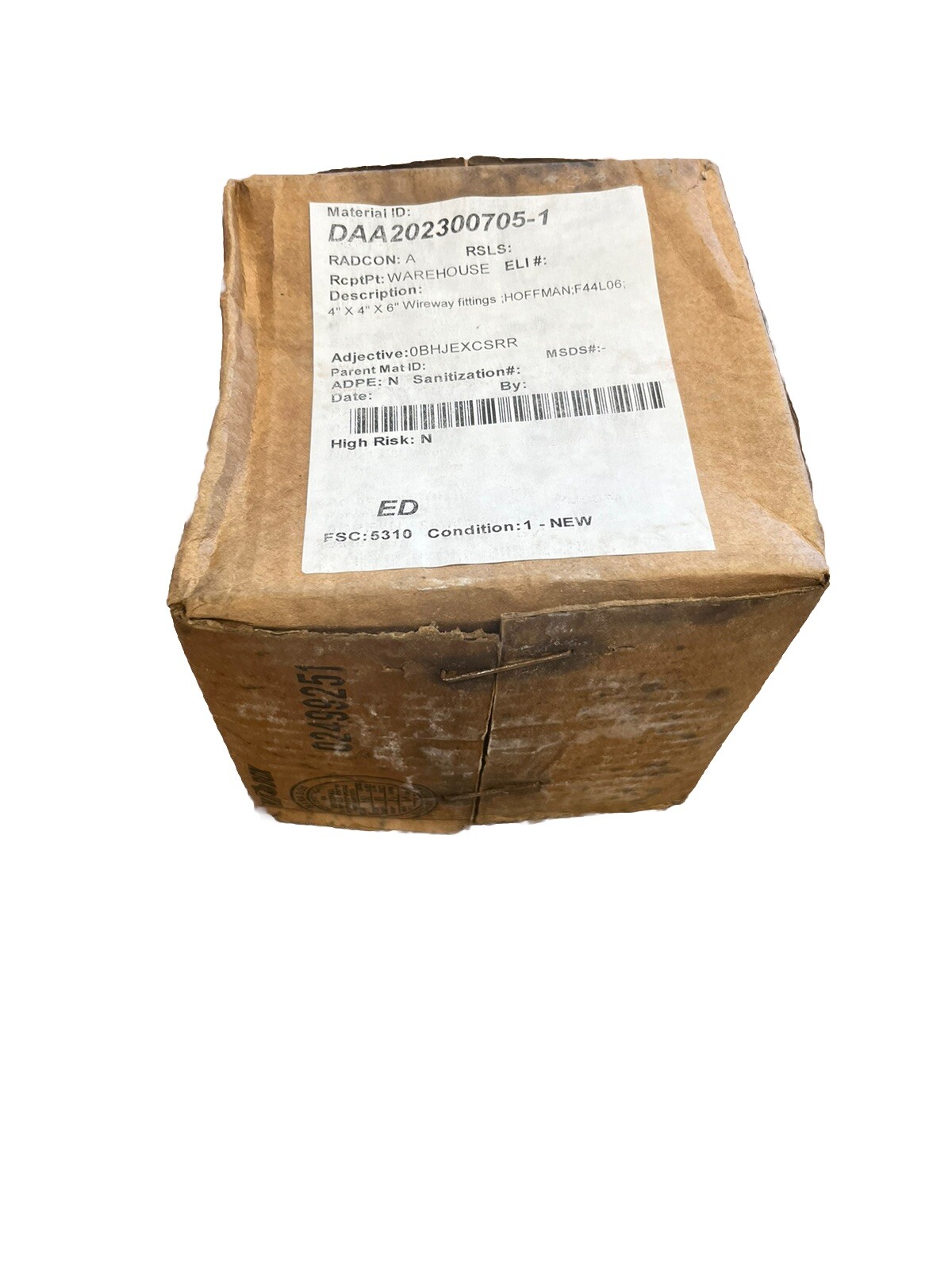 Hoffman F44L06 Straight Section Hinged Cover Wireway 4″ x 4″ x 6″ New