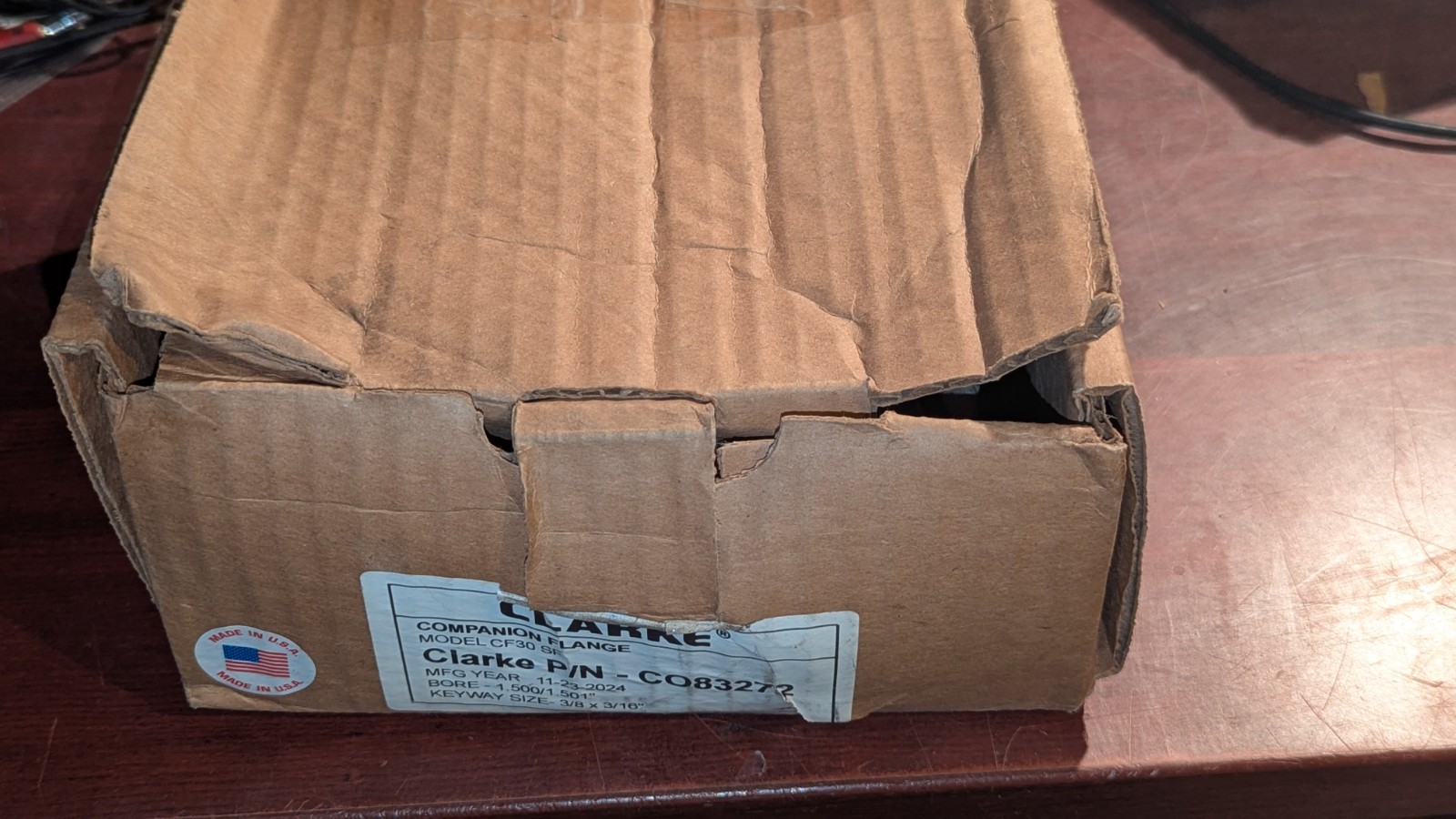 Clarke Companion Flange CF30 SF 1.5/1.501″ Bore 3/8×3/16″ Keyway CO83272 NIB