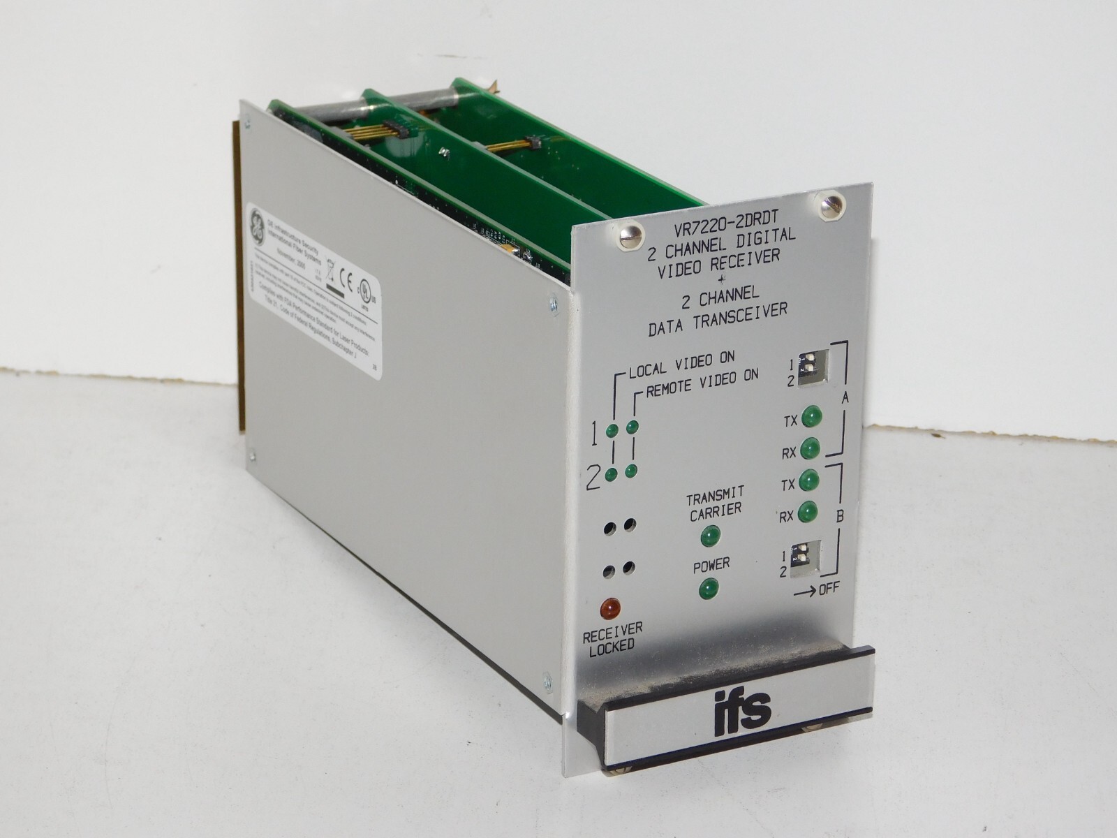 GE IFS VR7220-2DRDT 2 Channel Digital Video Receiver Data Transceiver Module