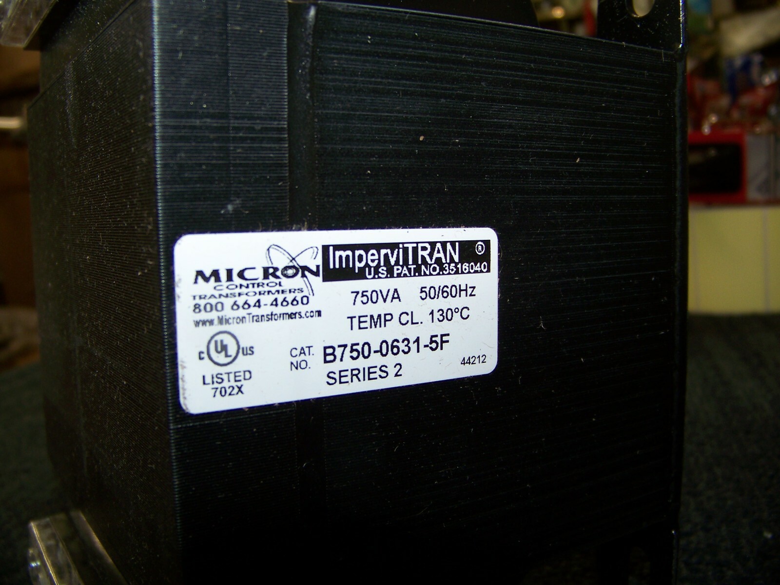 Micron ImperviTran 750VA 50/60 Hz Series 2 Temp CL 130 Degrees C B750-0631-5F
