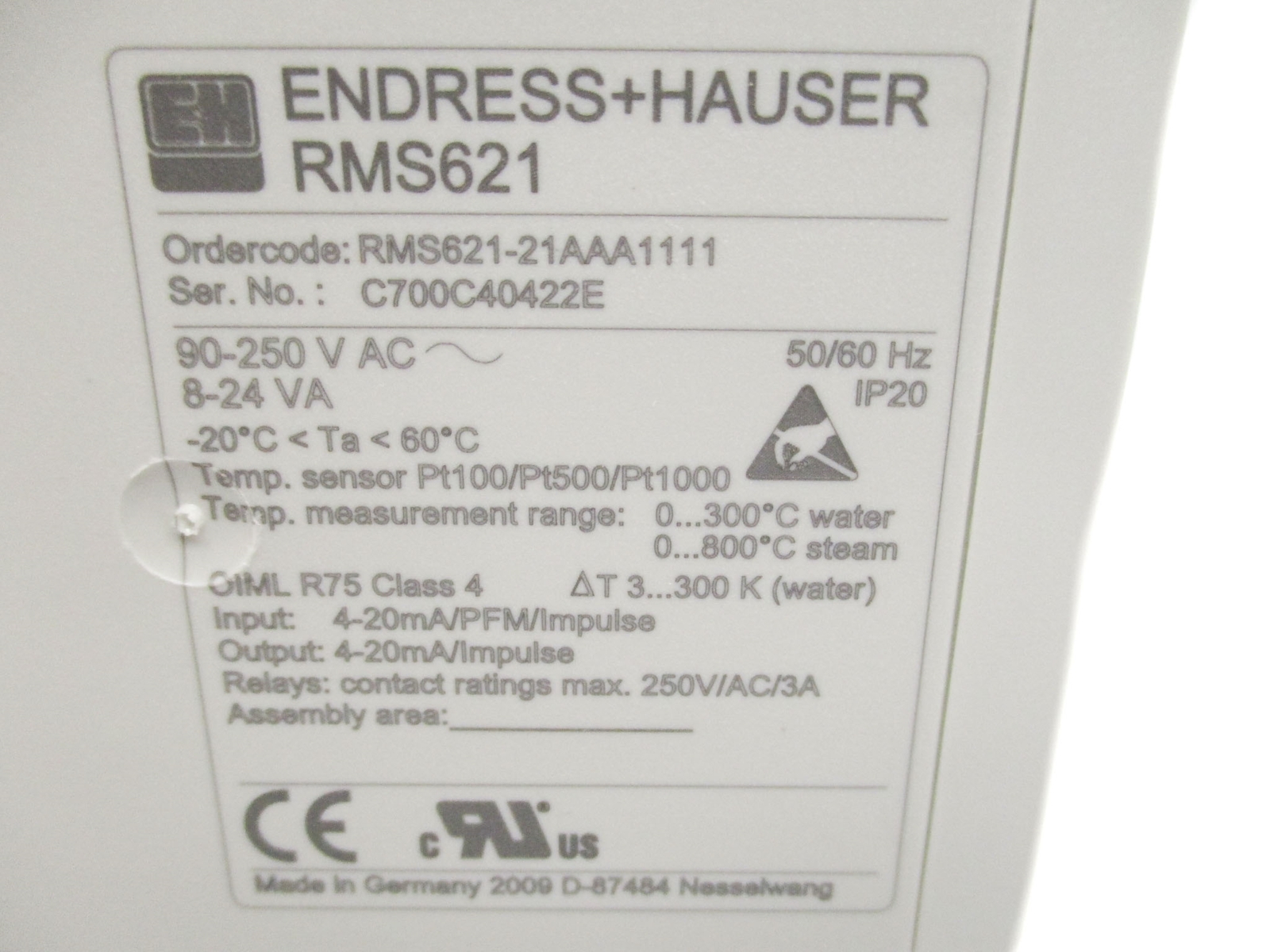 ENDRESS+HAUSER RMS621-21AAA1111 NSMP