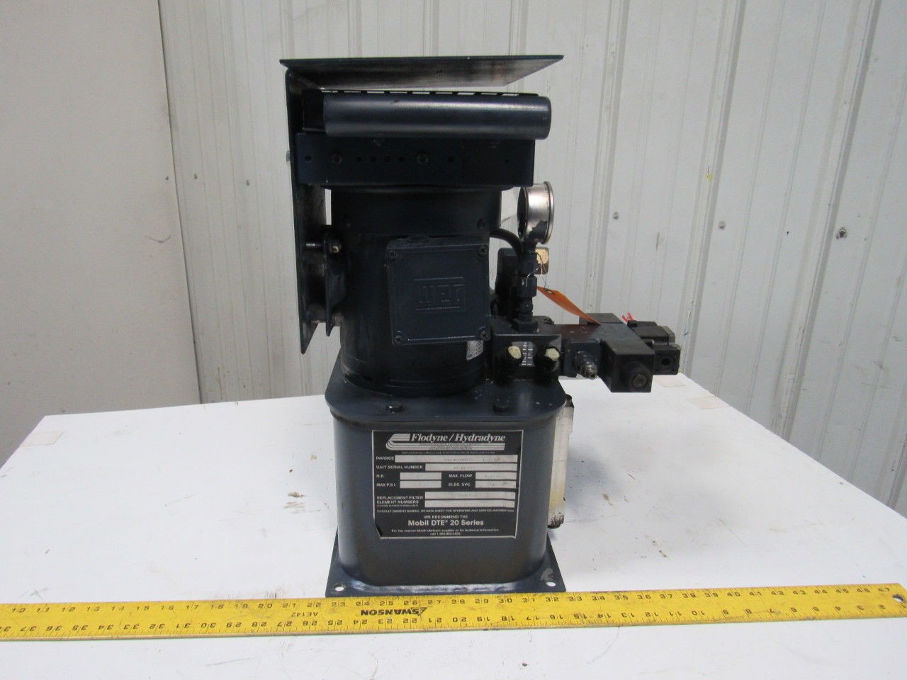 Flodyne Hydradyne 1/2HP Hydraulic Power Pump Unit 650psi .0.42GPM 1-1/2 Gal.