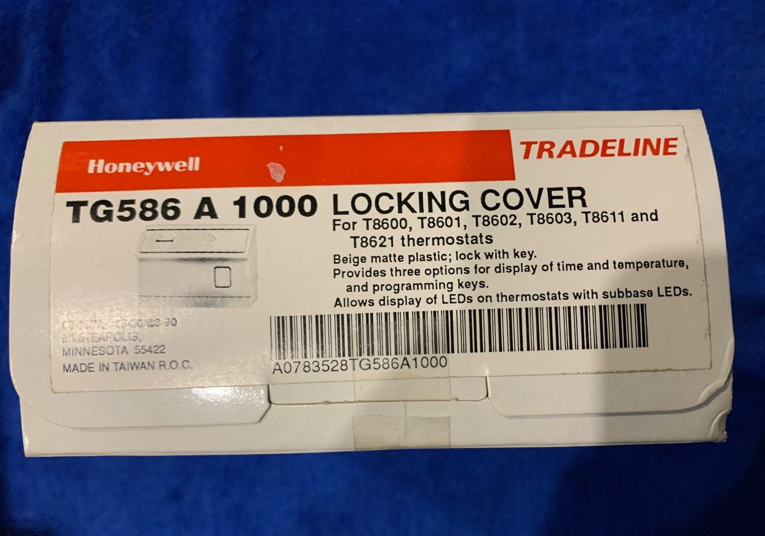 New Honeywell TG586A1000 LOCKING COVER for T8600 01, 02, 03, T8611 & T8621