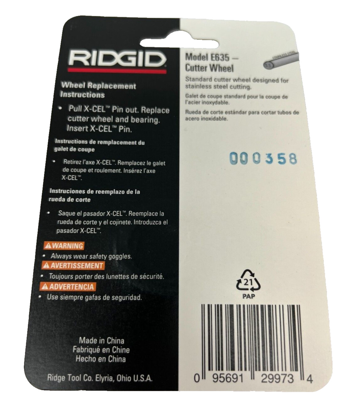 NEW 2 Pack Ridgid E635 Standard Cutting Wheel For Stainless Steel FAST FREE SHIP