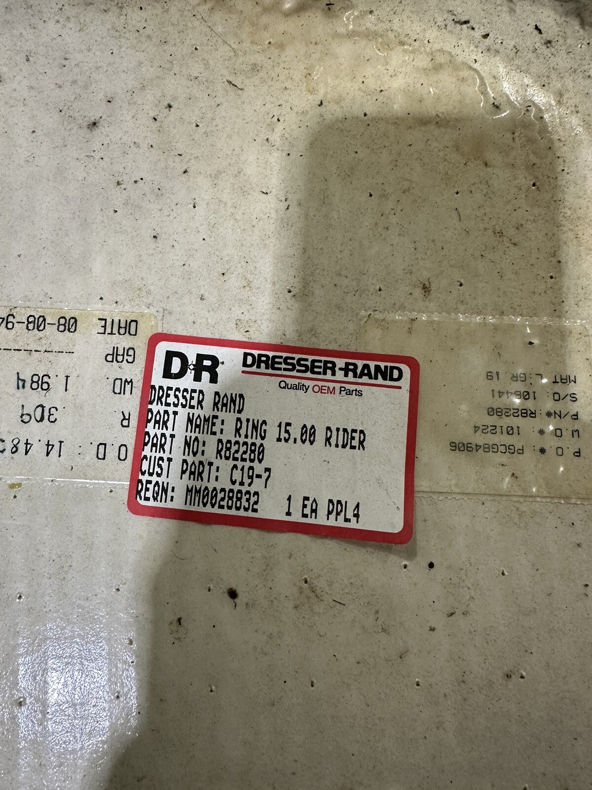 Ingersoll Dresser Rand RING 15.00 RIDER PART #R82280 FREE SHIPPING