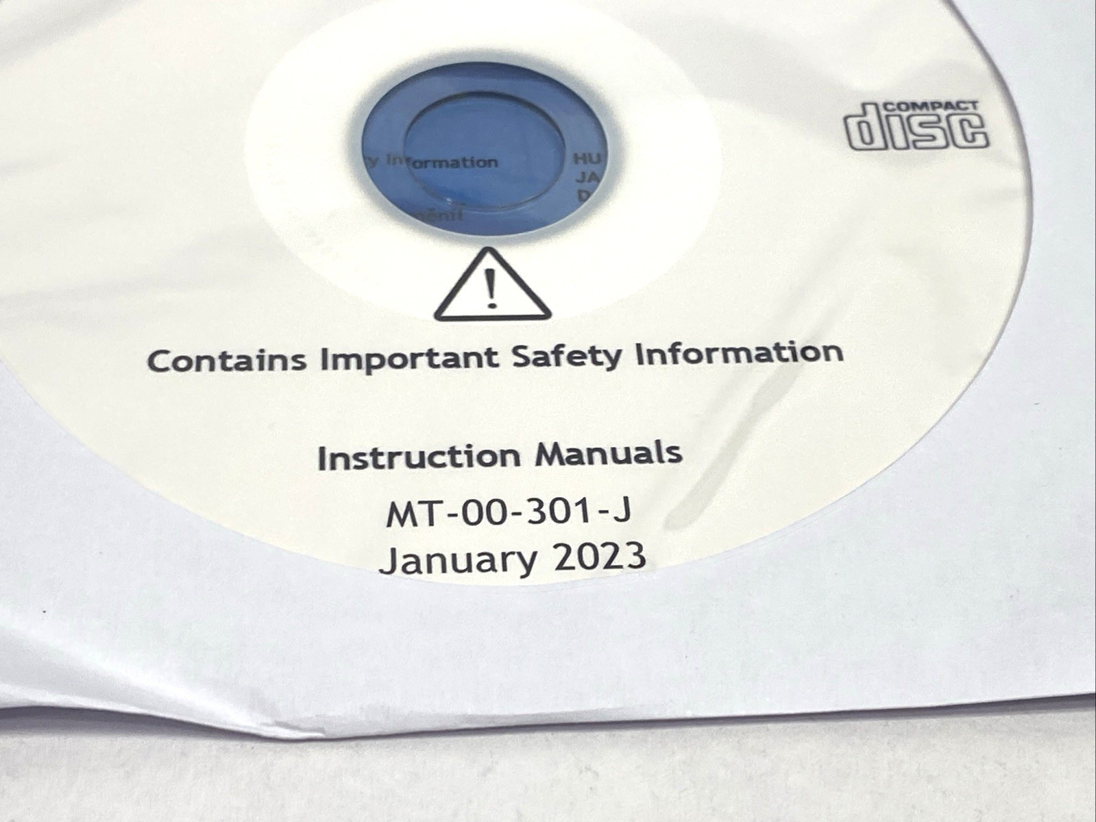 Edwards MT-00-301-J Instruction Manual CD Disc Jan. 2023