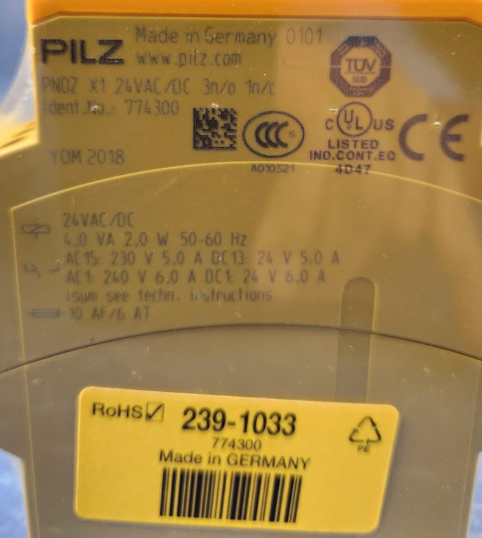 Pilz 239-1033 774300 X PNOZ X1 1 Auxiliary Safety Relay 24V ac/dc