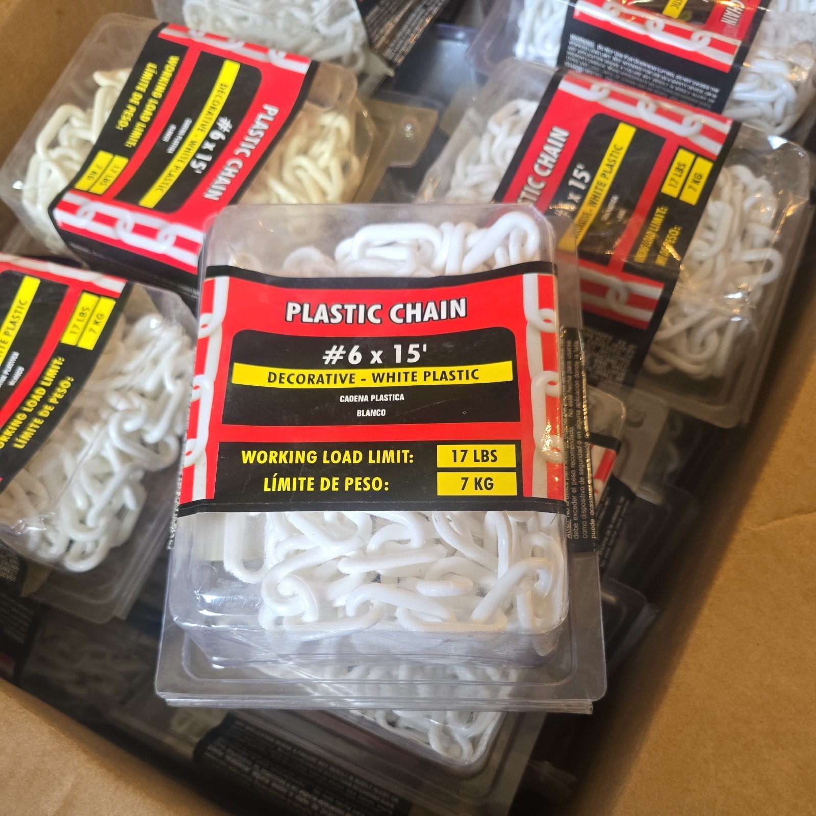 #6 x 15′ Decorative – white Plastic Chain, by Ironman