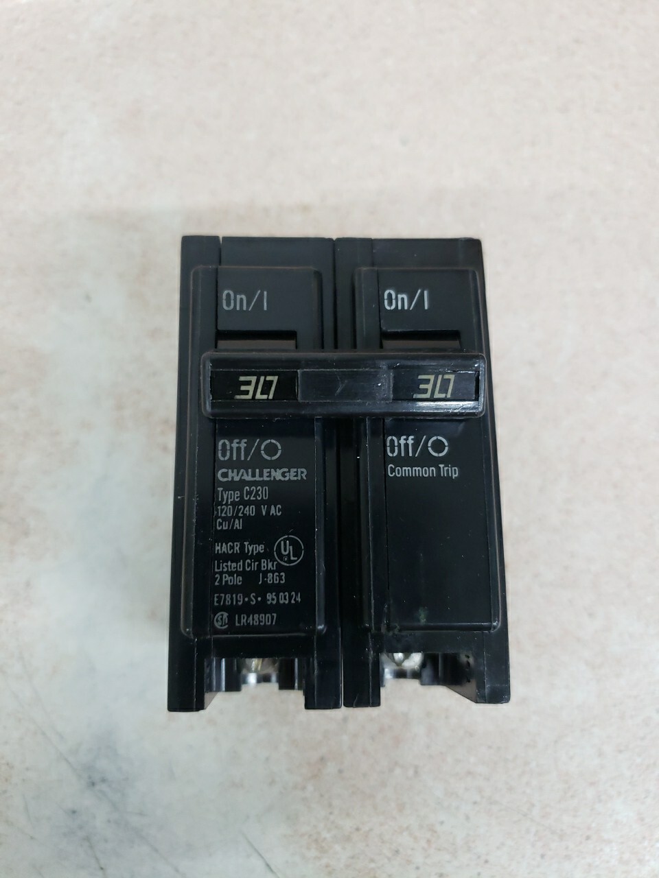 1) Challenger C230 Type C Circuit Breaker 2 Pole 30 Amp 240V new