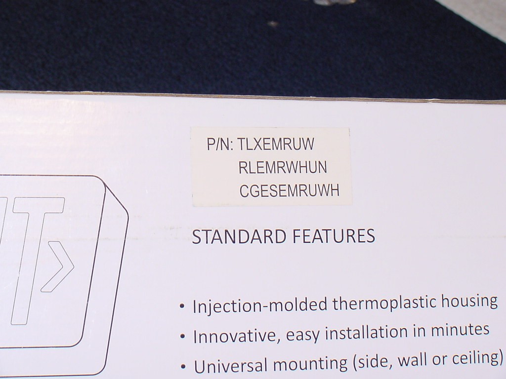 Evenlite TLXEMRUW Telesis TLX Series Thermoplastic LED Exit Sign, W/ Backup NEW