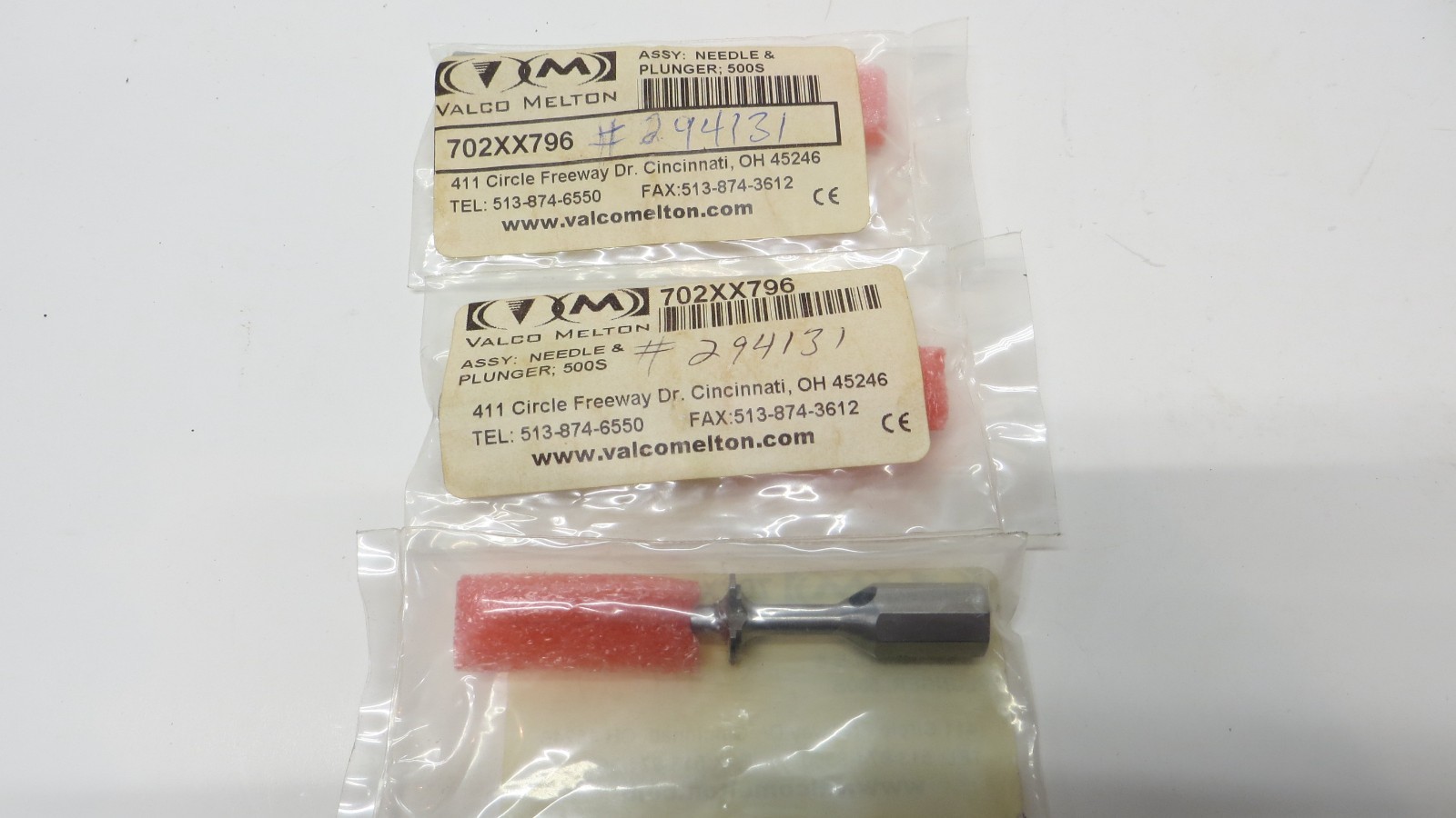 LOT OF 3 Valco Melton 702XX796 Needle and Plunger 294131