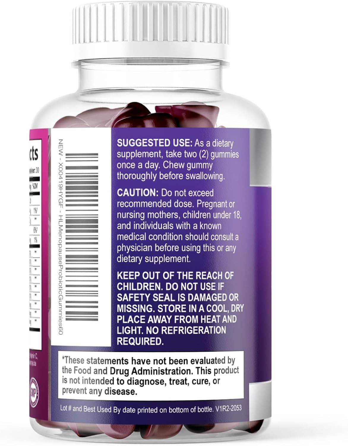 Menopause Supplements for Women Gummies – with Black Cohosh, Cranberry 3 Billion
