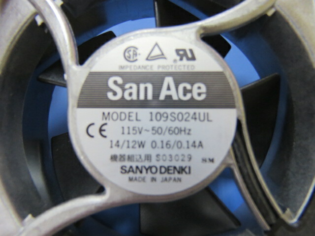 SANYO DENKI AMERICA INC. 109S024UL Qty of 1 per Lot Fan Tubeaxial 115VAC Square