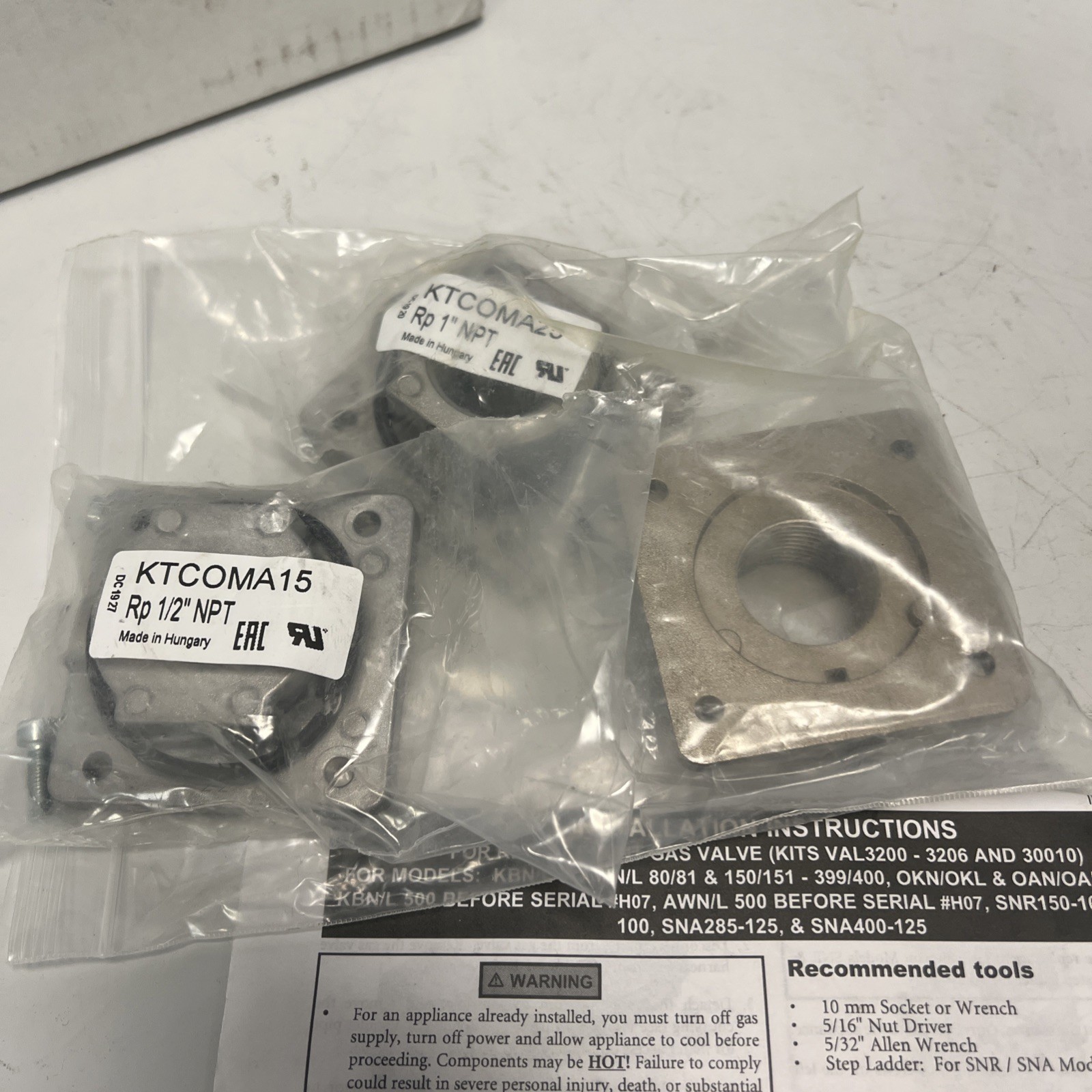 NEW, LOCHINVAR, 100172008, NATURAL GAS VALVE KIT, VAL3206, KBN/AWN 500(8L-2/8K-2
