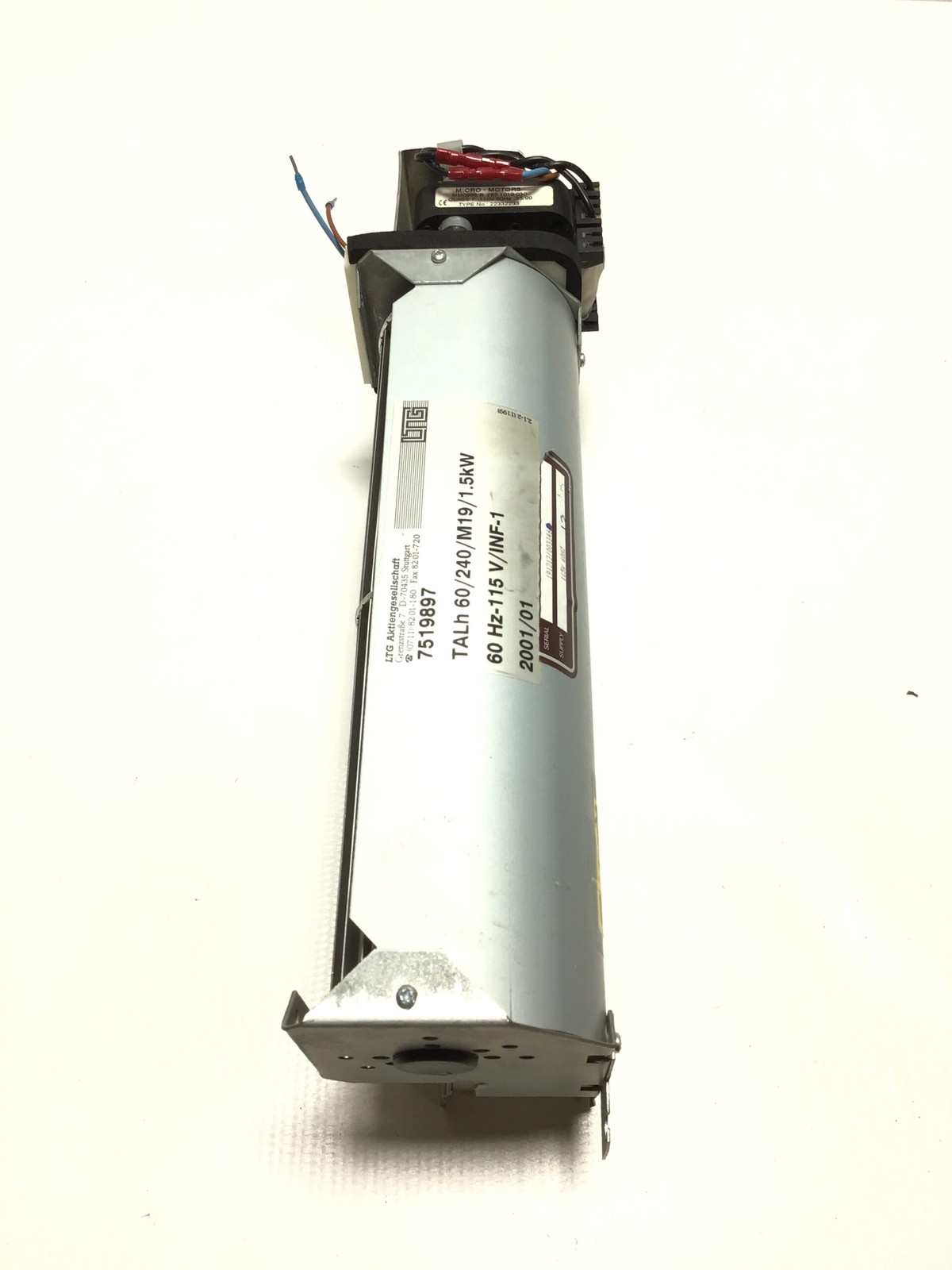 LTG Aktiengesellschaft TALH 60/240/M19/1.5kW Whirlpool Oven Blower Motor