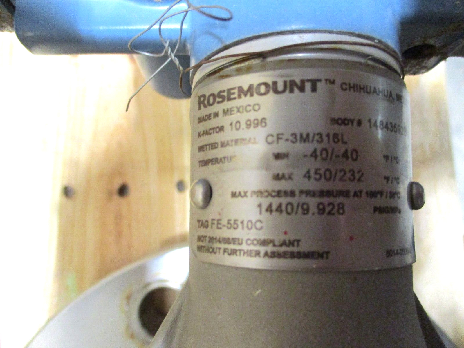ROSEMOUNT , 4″ 600 RF , 8800DR040SA6N1P1K5M5Q4Q8 , VORTEX FLOW METER , USED