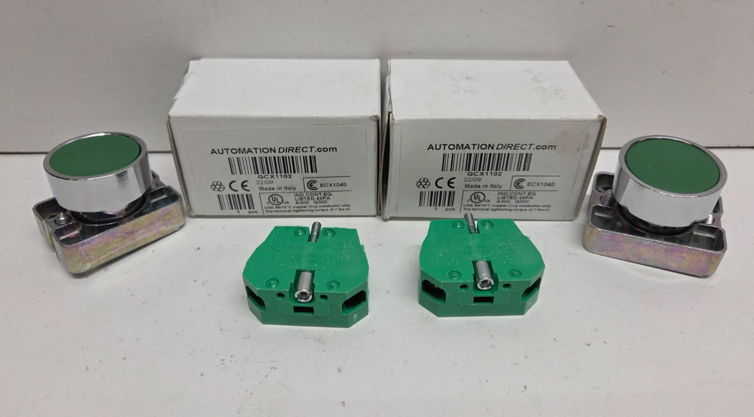 2PCS NEW IN BOX! AUTOMATIONDIRECT GREEN N.O. MOMENTARY FLUSH PUSH BUTTON GCX1102