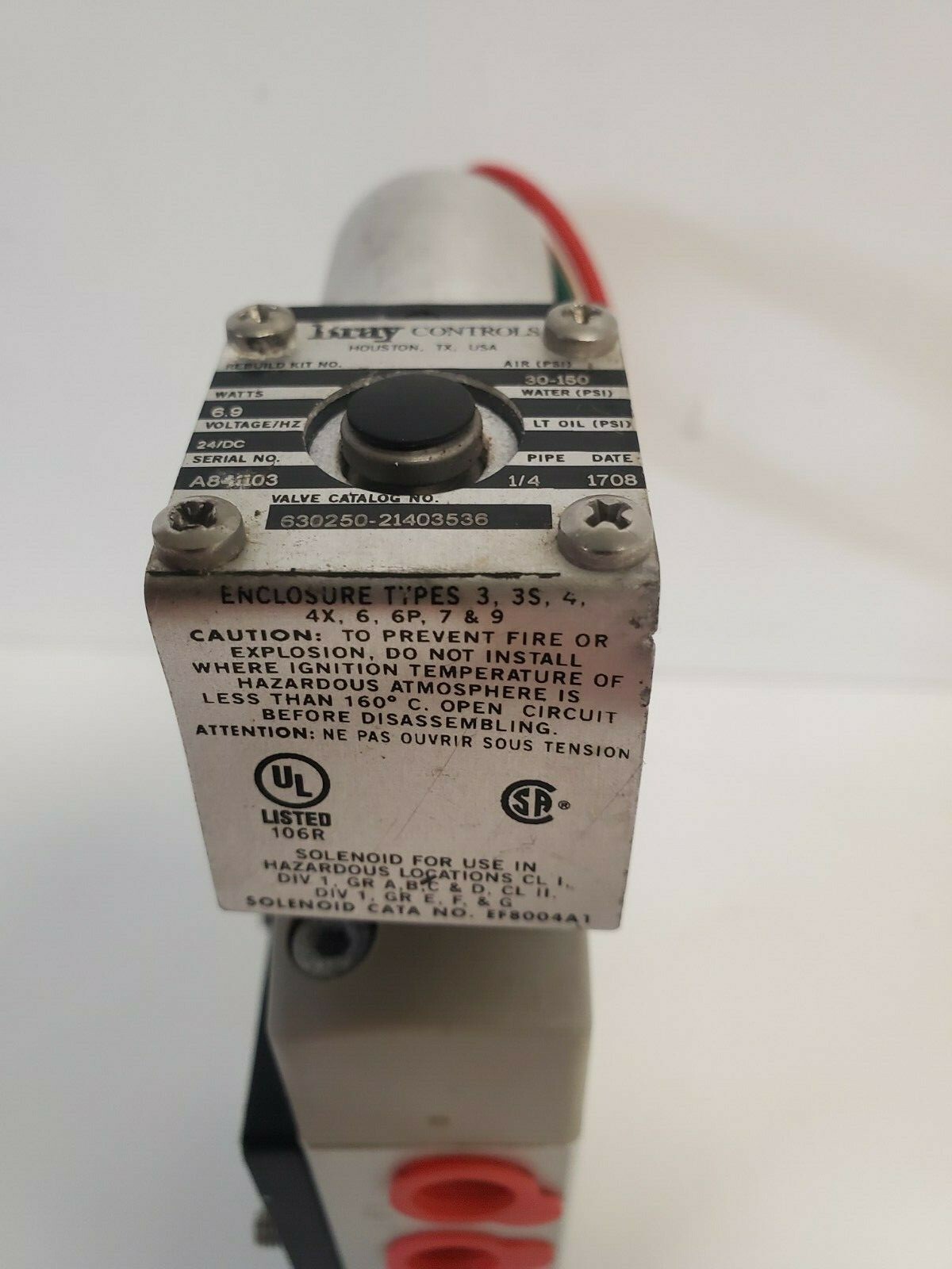 NEW OLD STOCK! BRAY CONTROLS 24VDC SOLENOID VALVE EF8004A1