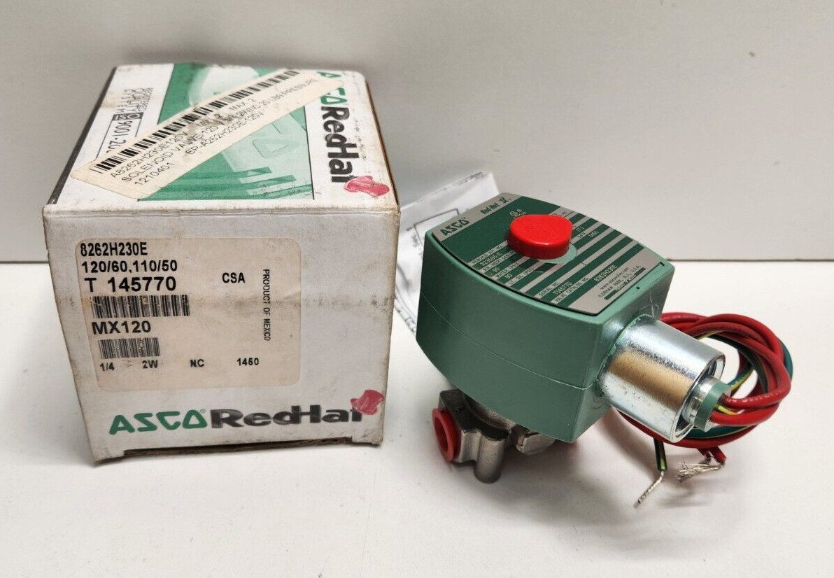 NEW OLD STOCK! ASCO 120V 1/4″ 2 WAY SOLENOID VALVE 8262H230E