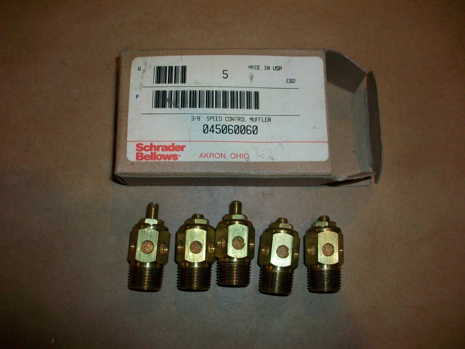 5pc Schrader Bellows 3/8″ Speed Control Muffler 045060060 NEW