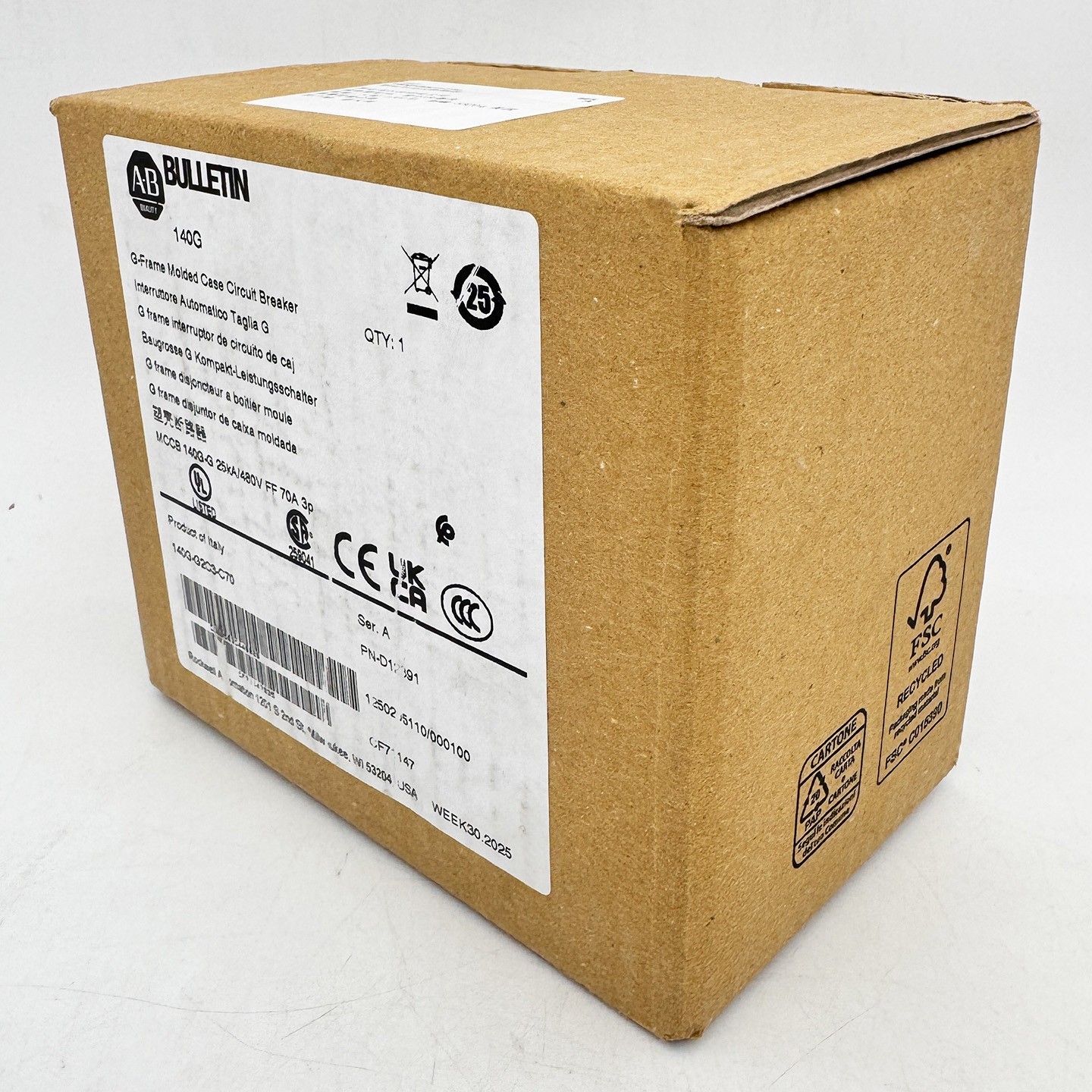140G-G2C3-C70 140G 125A Frame Molded Case 70 A Ckt-Bkr New Original 140GG2C3C7