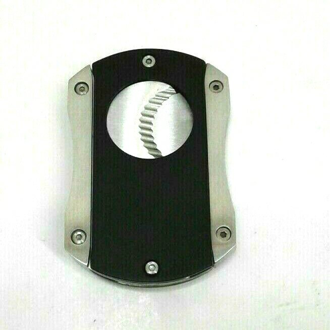 Lotus Black Matte and Brushed Chrome Deception Cigar Cutter CUT401-BLACK