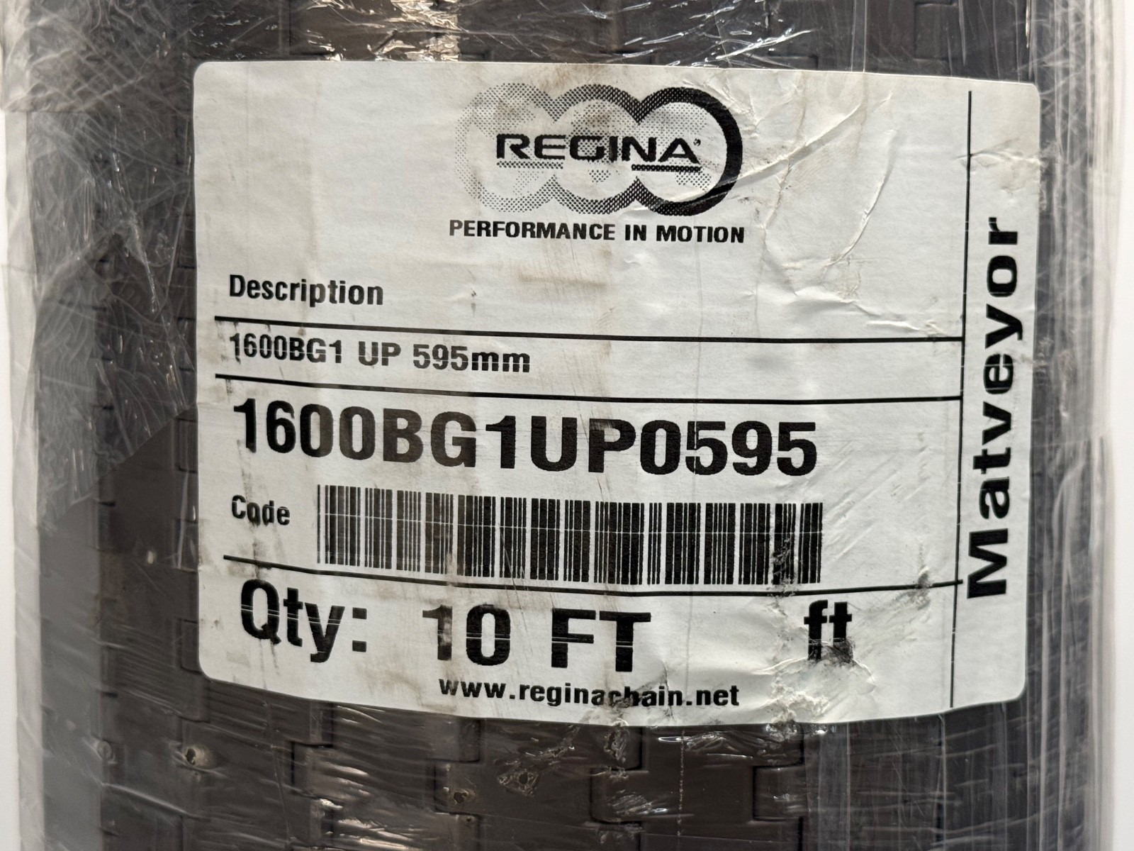Regina 1600BG1UP0595 MatTop Conveyor Chain 595mm W 10′ L 1600BG1 UP 595MM