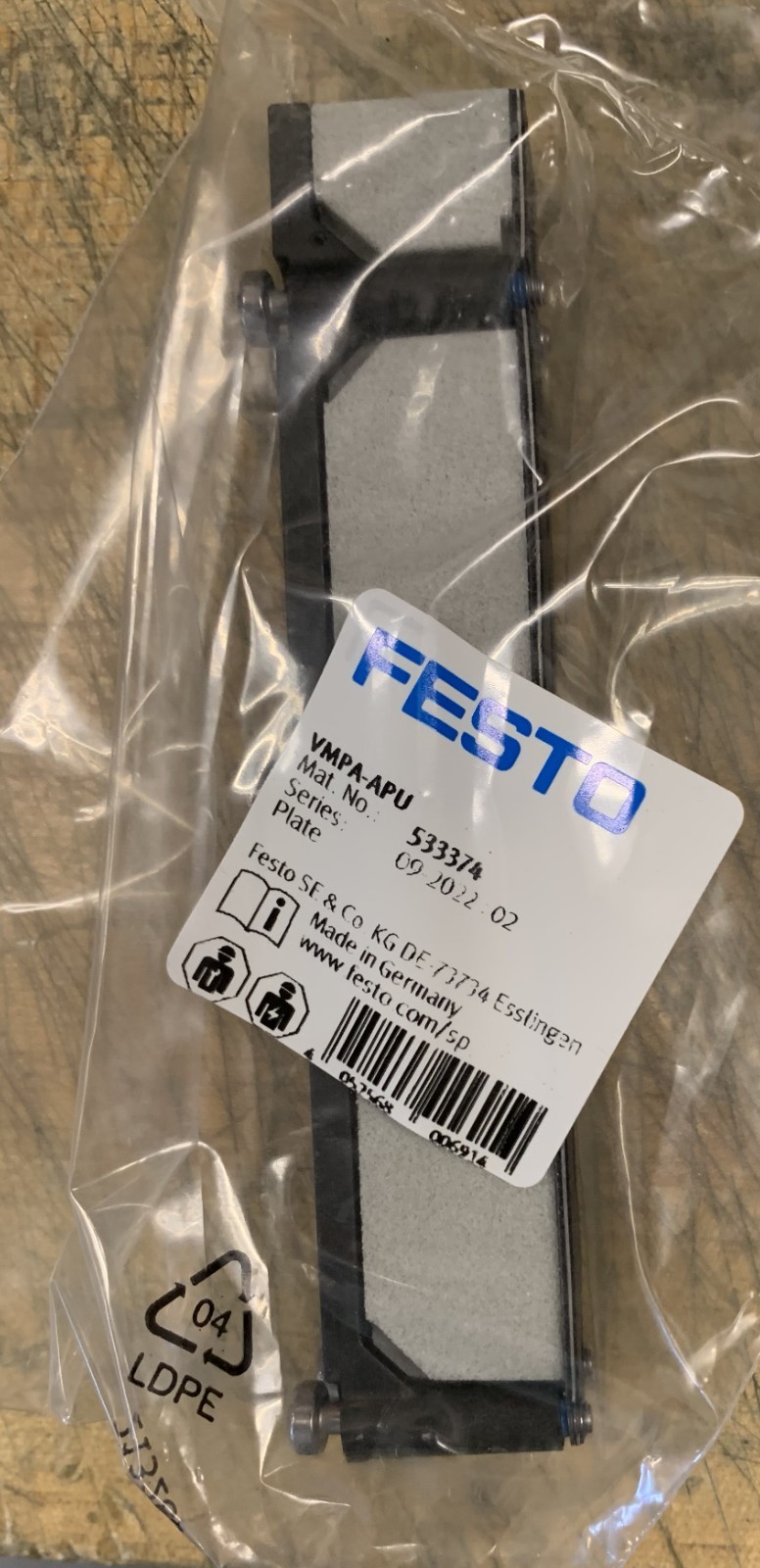 Festo 533374 VMPA-APU Silencer Plate-NEW IN ORIGINAL PACKAGING