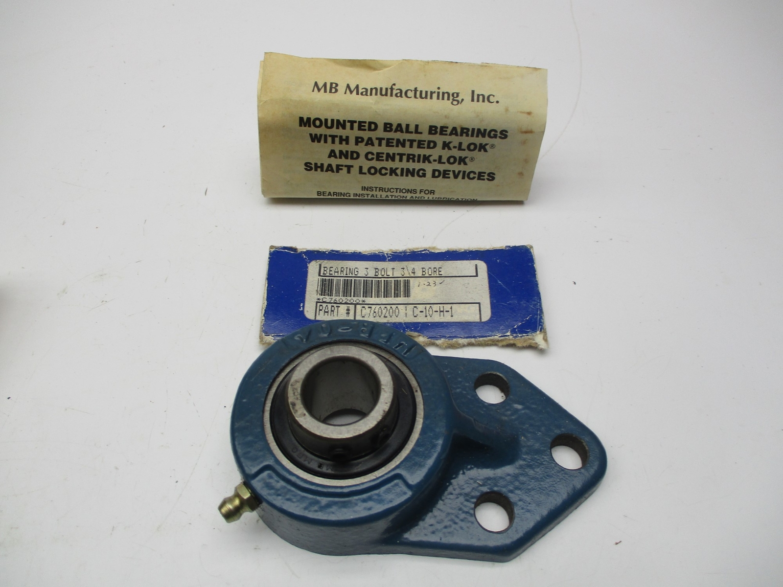 MC MANUFACTURING C760200 C-10-H-1 PILLOW BLOCK BEARING NSNP