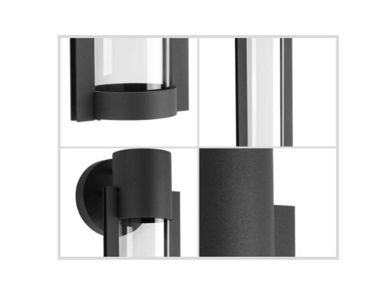 Progress Z-1030 LED 1-Lt Textured Black Clear Glass Outdoor Small Wall Lantern