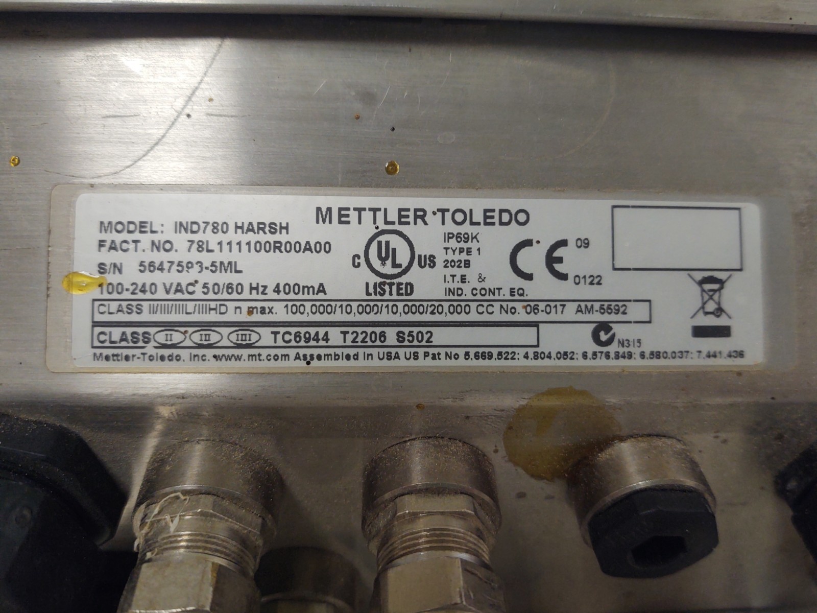 🔥METTLER – TOLEDO IND780 HARSH, SCALE HEAD
