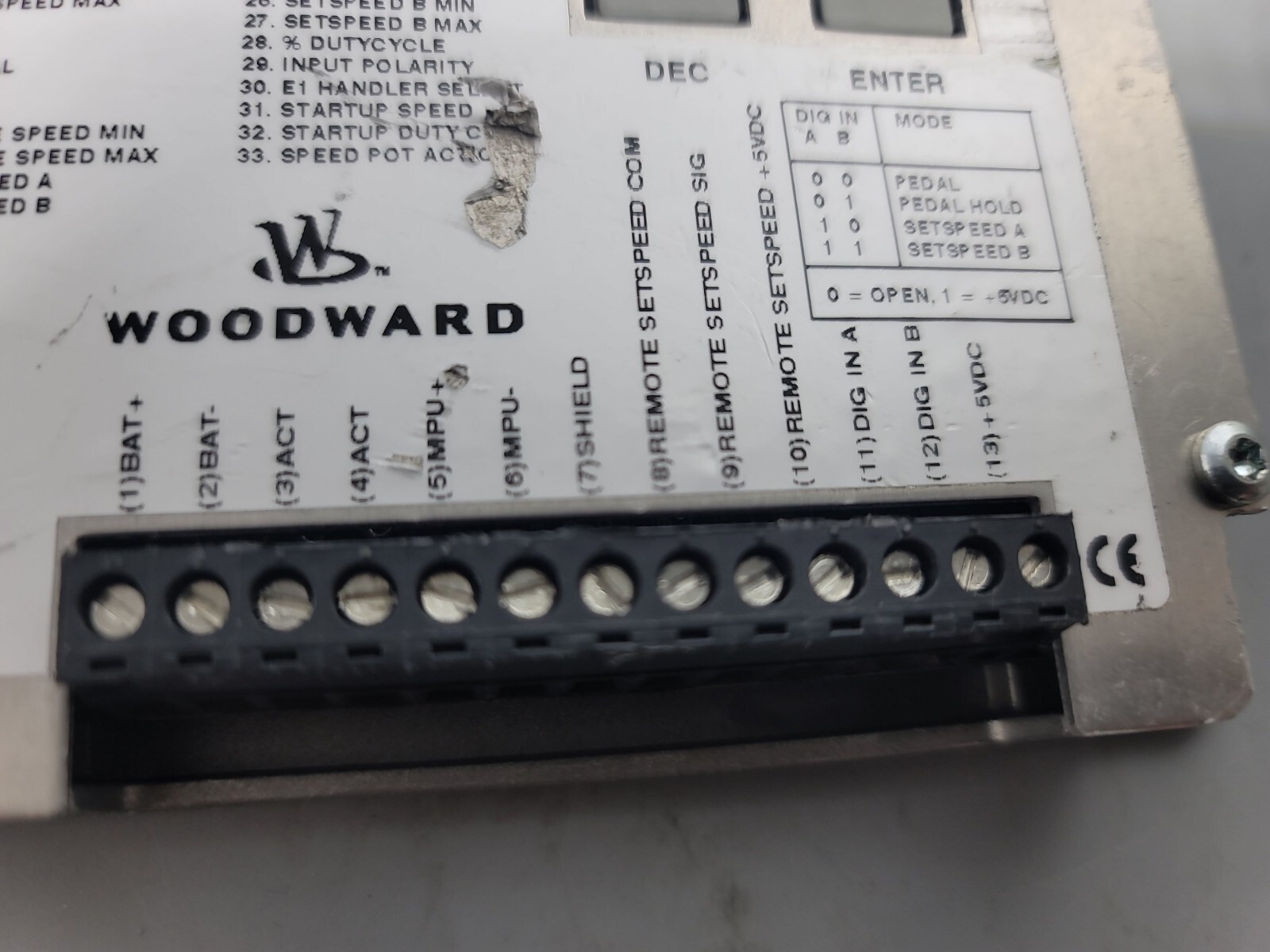 WOODWARD DPG-2302-001 Speed Controller Governor