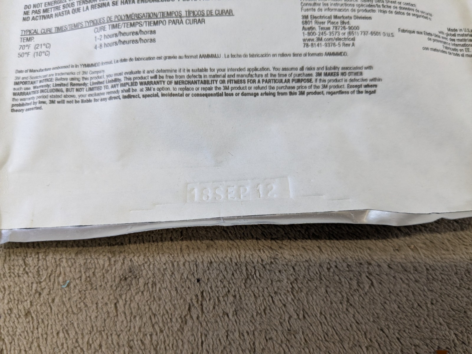 3M Scotchcast Electrical Insulating Resin 4N Size A Pack of 10 369N85