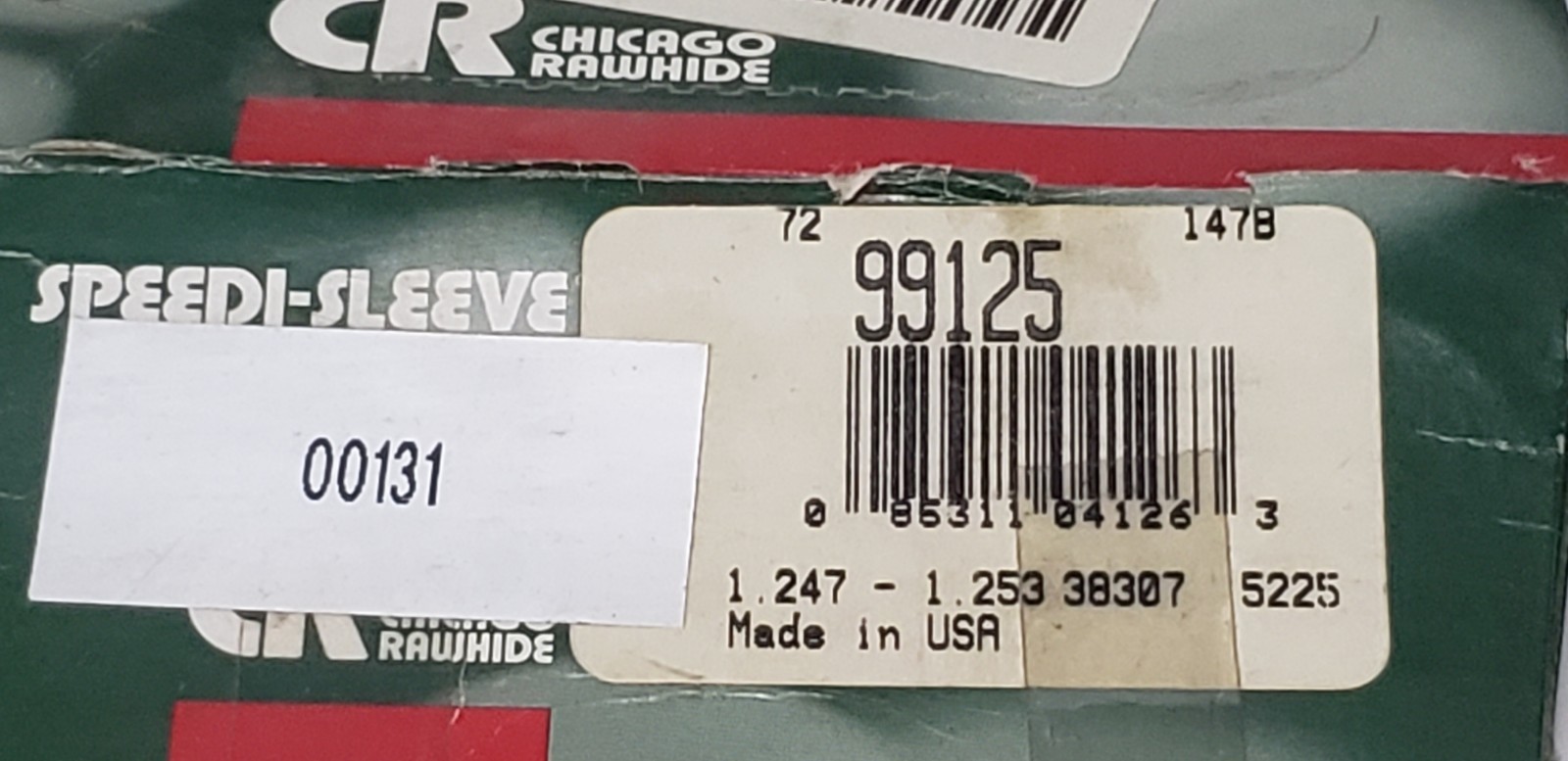 CHICAGO RAWHIDE 99125 SPEEDI SLEEVE SHAFT REPAIR SLEEVE, 1.247″ SHAFT DIA., NIB