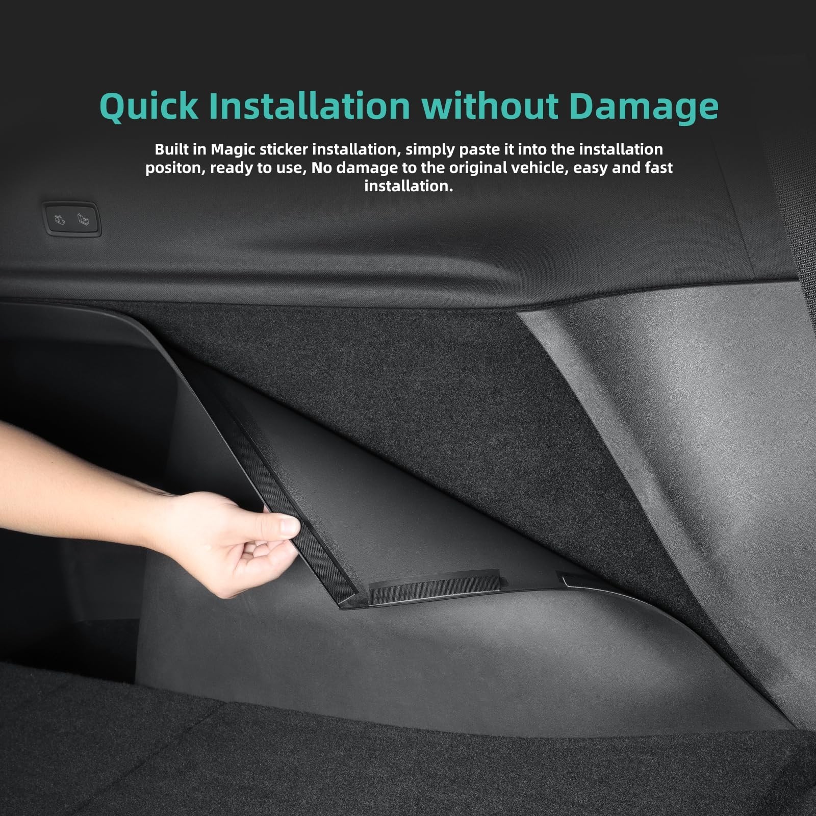 2025 2026 Model Y Juniper Rear Trunk Side Anti-Scratch Mats 4PCS TPE Waterpro…