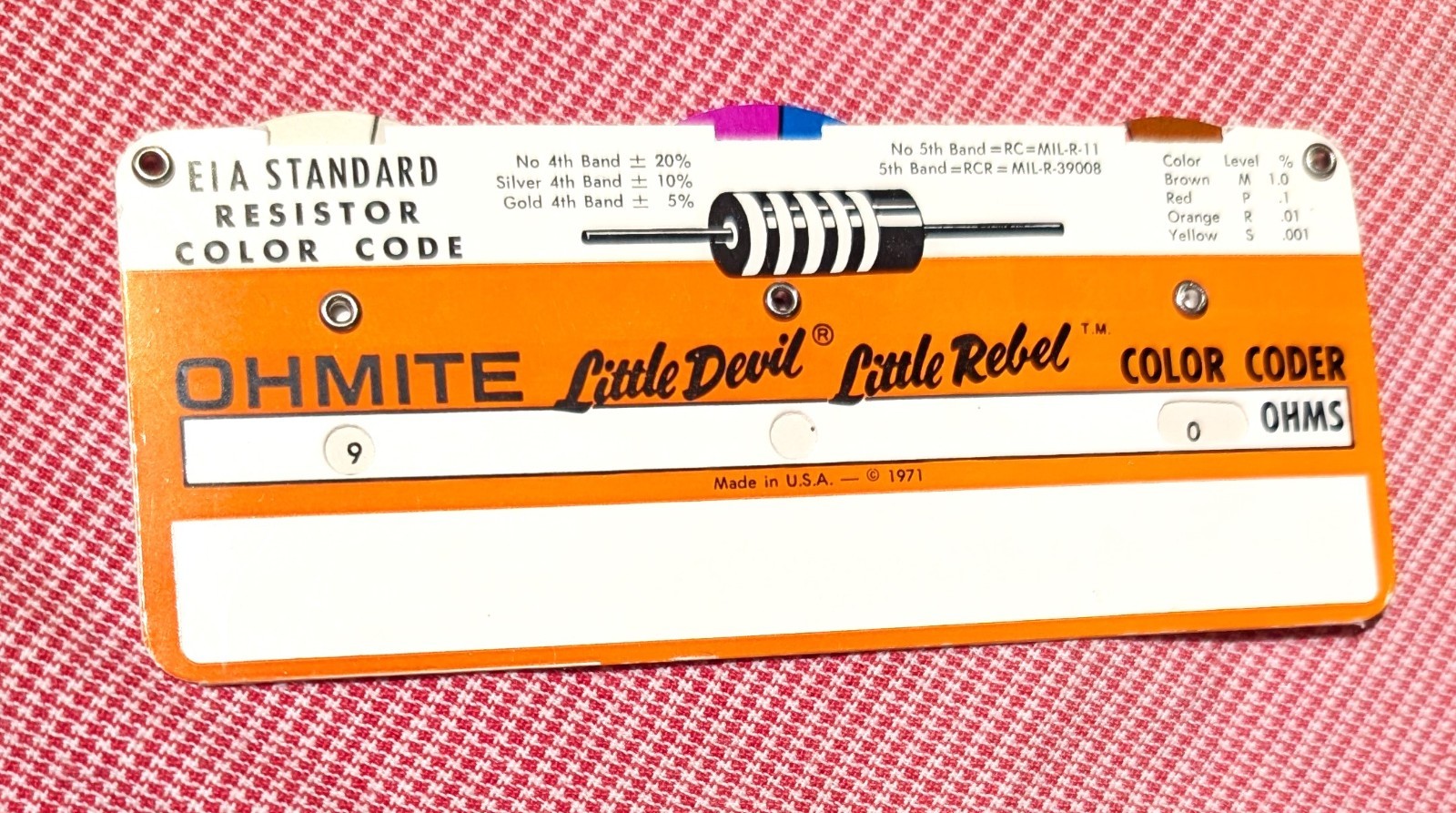Vintage 1971 OHMITE Little Devil Color Coder
