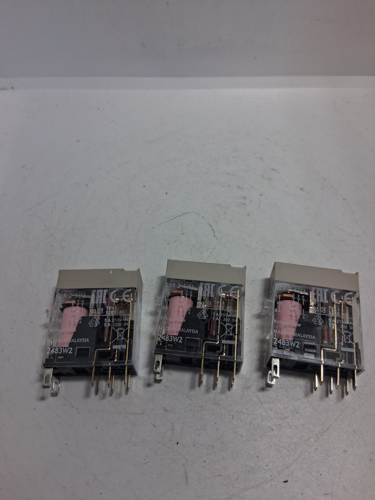 OMRON G2R-2-S-AC120 POWER RELAY 120VAC 8 PINS (LOT OF 3) NNB
