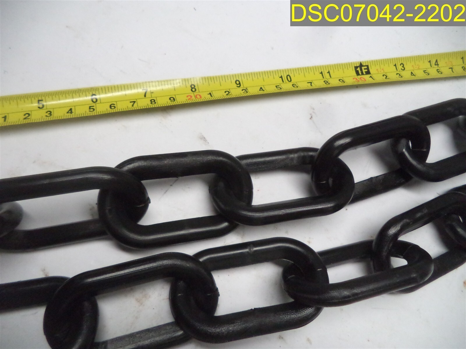Qty = 40 lbs: Plastic Chain Crowd Control Black Link measures 2 7/8″ long