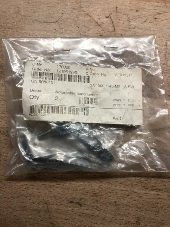JW Winco GN300.1-45-M5-12-SW Adjustable Hand Lever-NEW-LOT OF 2