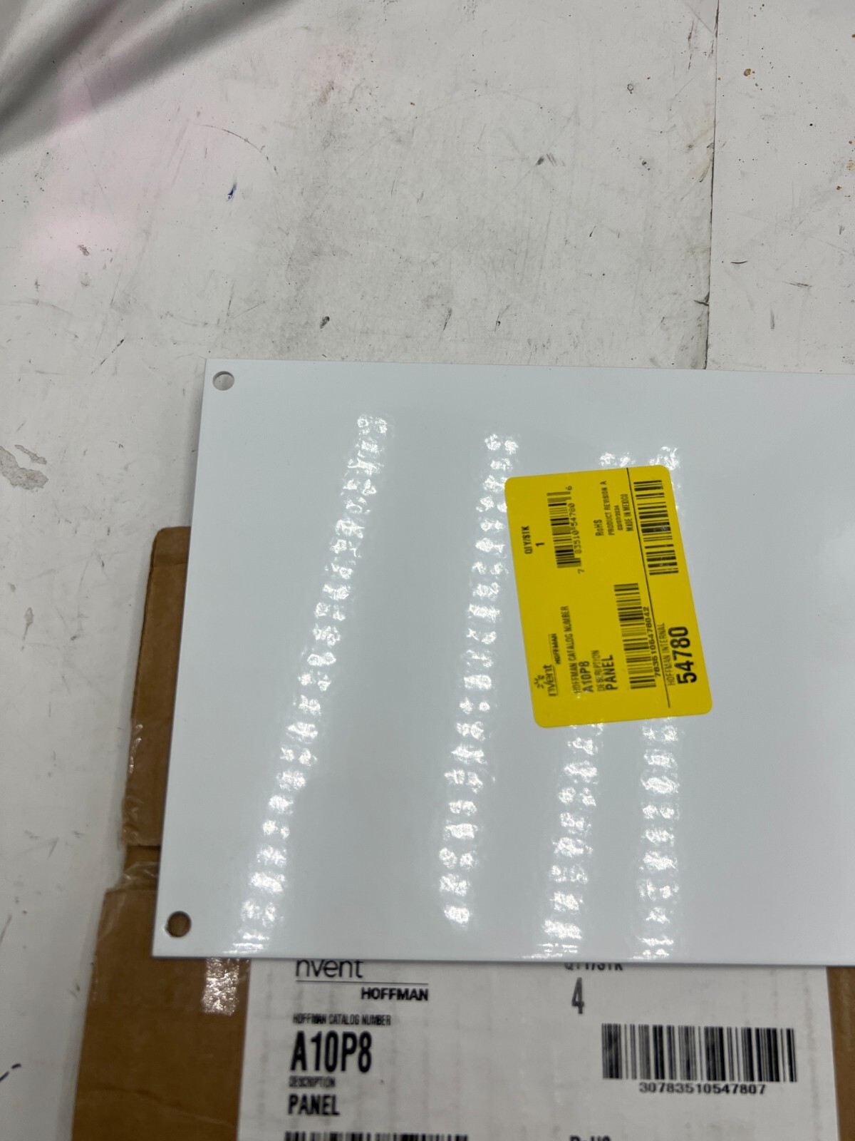 (Pack of 4) nVent Hoffman Panel for Junction Box Mild Steel White 10″ x 8″ A10P8