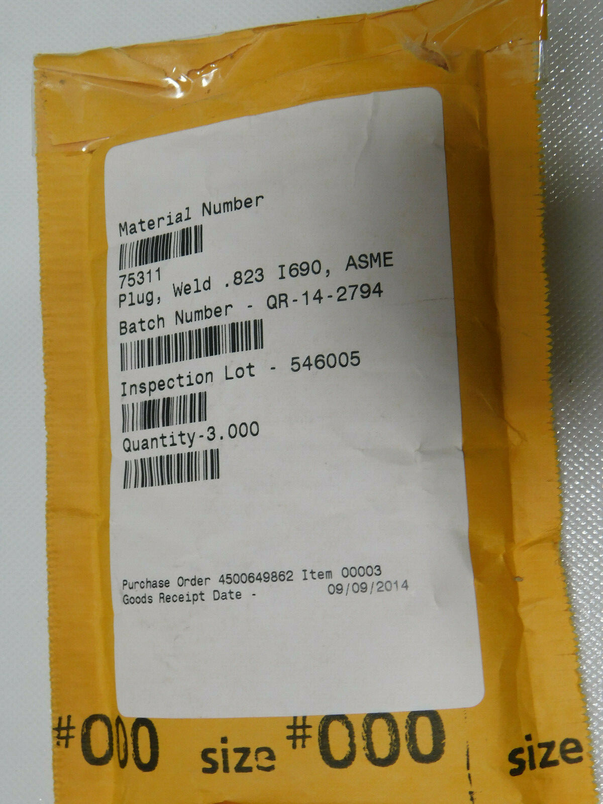 3 ea Westinghouse Weld Plug .89″x1.22″ 10080C79-H03 .823 I690 1Z102 1Z103 1Z104
