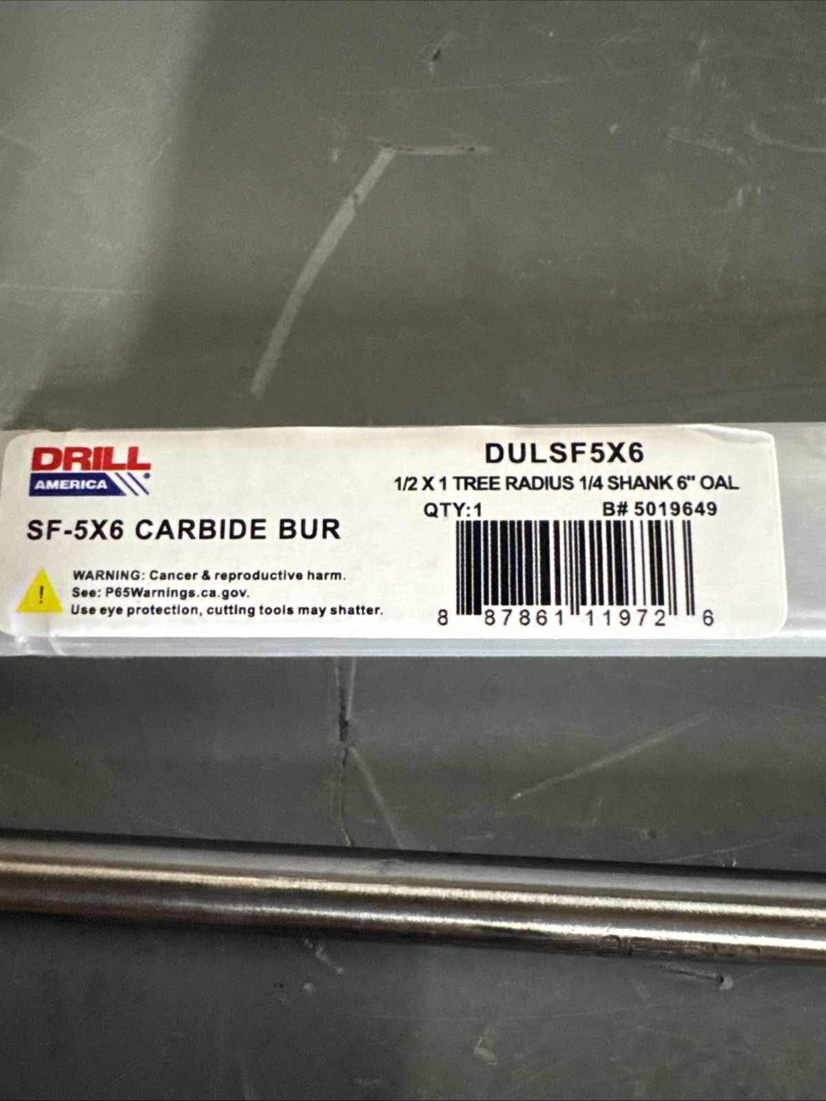 SF5x6″ 1/2″ X 1″ Tree Radius End Carbide Burr 1/4″ Shank 6″ DULSF5X6