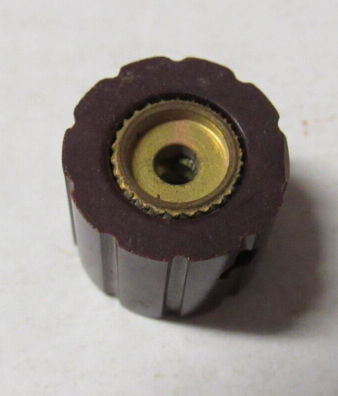 HP Hewlett Packard Equipment Brown Knob 1/8 inch Shaft With White Pointer