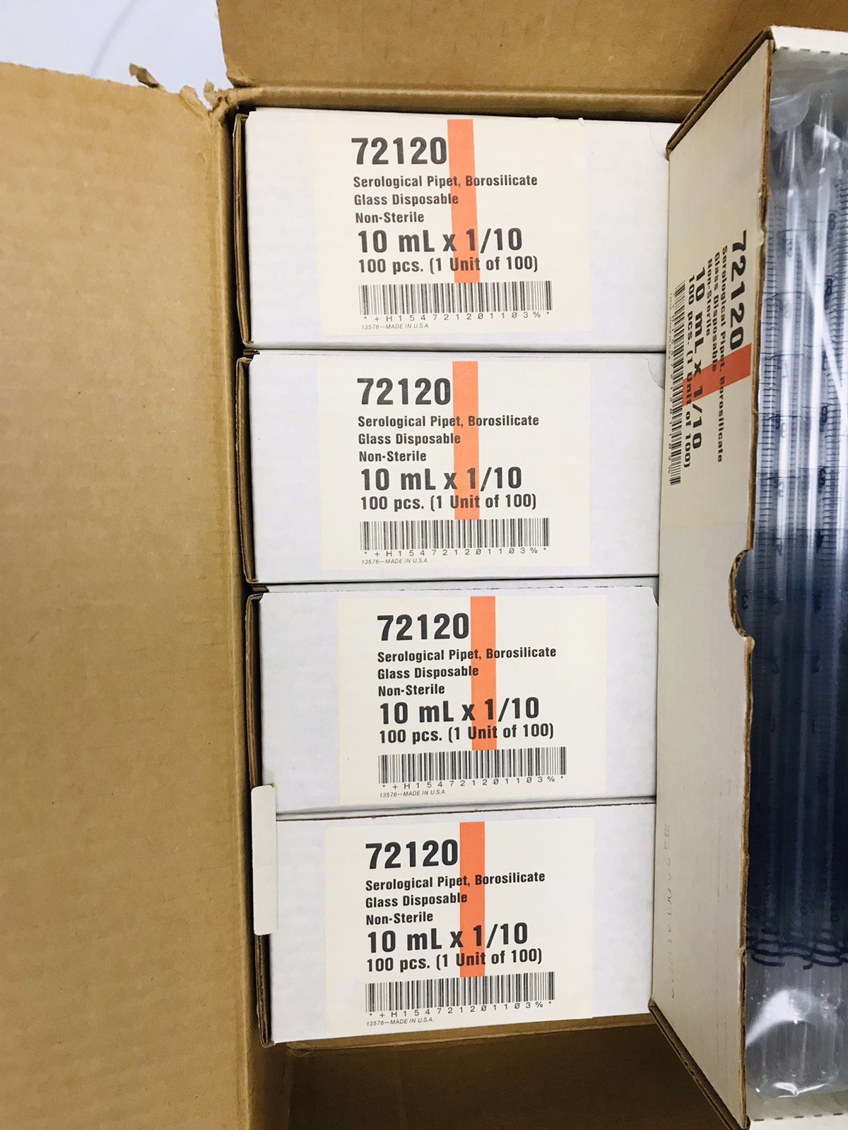 Kimble 72120-5110 – 5mL in 1/10 Pipets Glass Serological Non Sterile 500 Pack