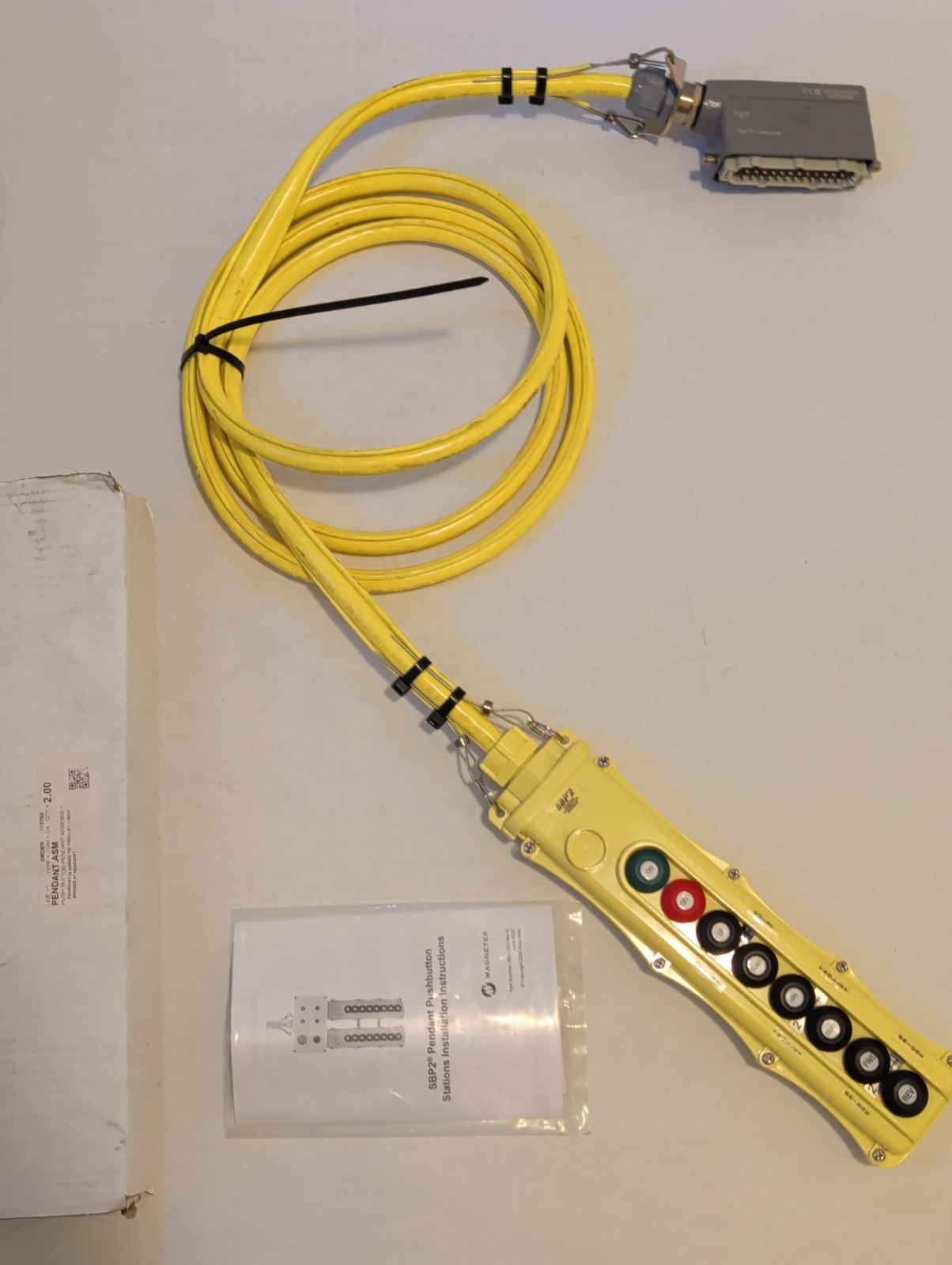 Magnetek SBP2-8-WBS Pendant 8-Button w/ On/Off + Attached Cable Harting Pg21