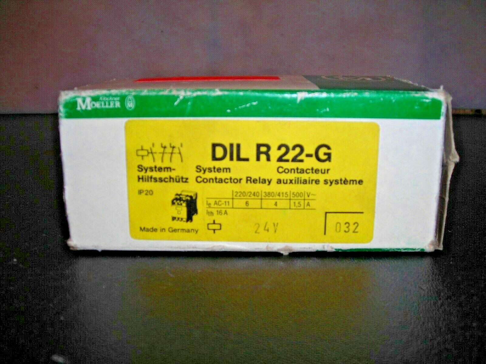KLOCKNER MOELLER DILR 22-G CONTACTOR 24 VDC NEW NIB