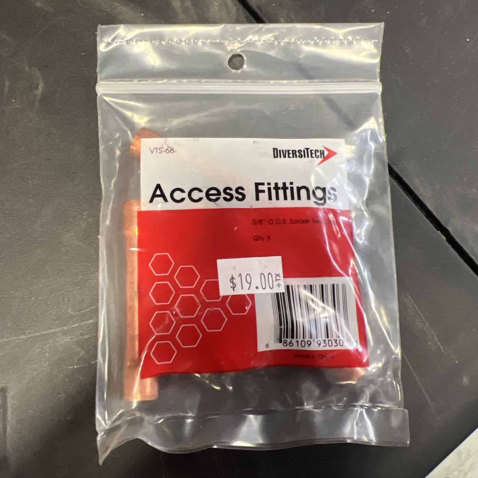 Diversitech Vts-68 Access Fittings 3/8″ Ods Solder Tee Type